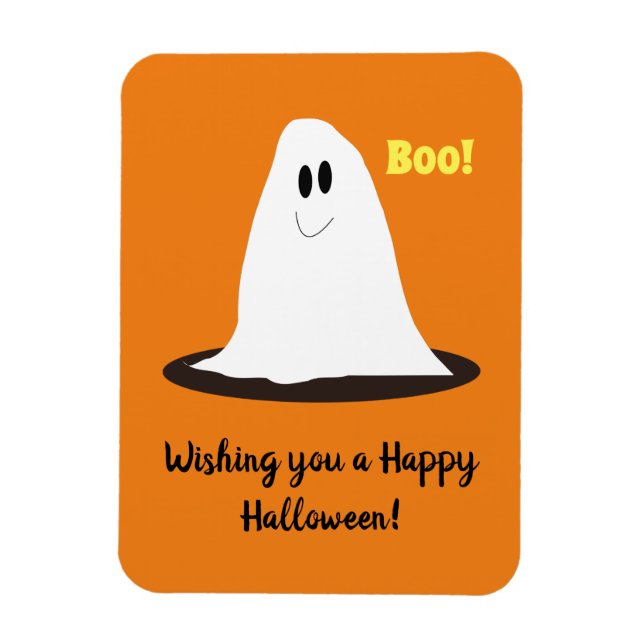 Smiling Ghost Halloween Magnet (Vertical)