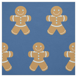 Smiling gingerbread man fabric