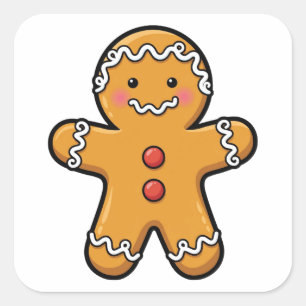 Smiling Gingerbread Man Sticker