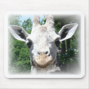 smiling giraffe mouse pad