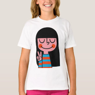 Smiling Girl Power – Kids Character Art T-Shirt