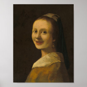 Smiling Girl — Vermeer-Style Portrait Poster