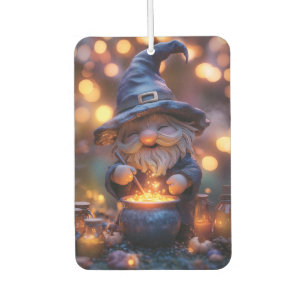 Smiling Gnome Stirring Magic Pot Car Air Freshener