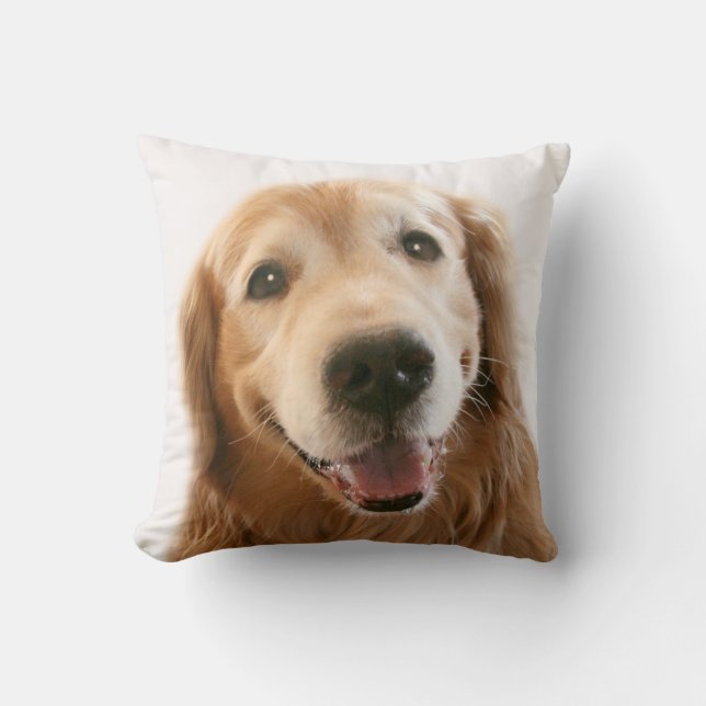 Smiling Golden Retriever Cushion (Front)