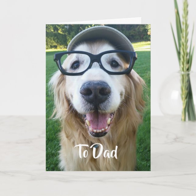 Smiling Golden Retriever Father's Day Card (Front)