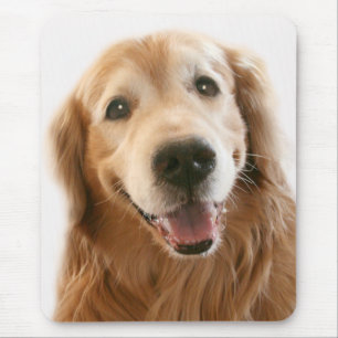 Smiling Golden Retriever Mouse Pad