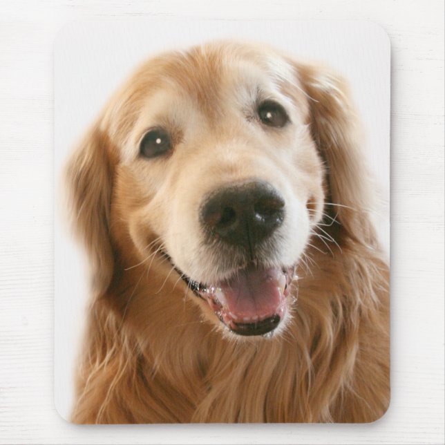 Smiling Golden Retriever Mouse Pad (Front)