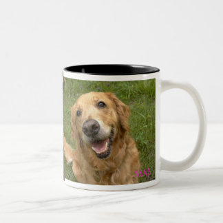 Smiling Golden Retriever Two-Tone Coffee Mug