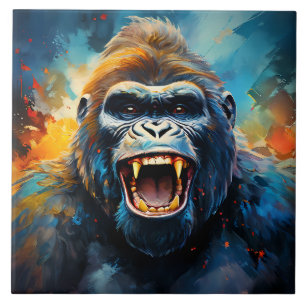 Smiling Gorilla  Ceramic Tile