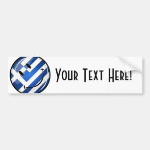 Smiling Greek Flag Bumper Sticker