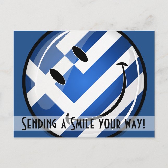 Smiling Greek Flag Postcard (Front)