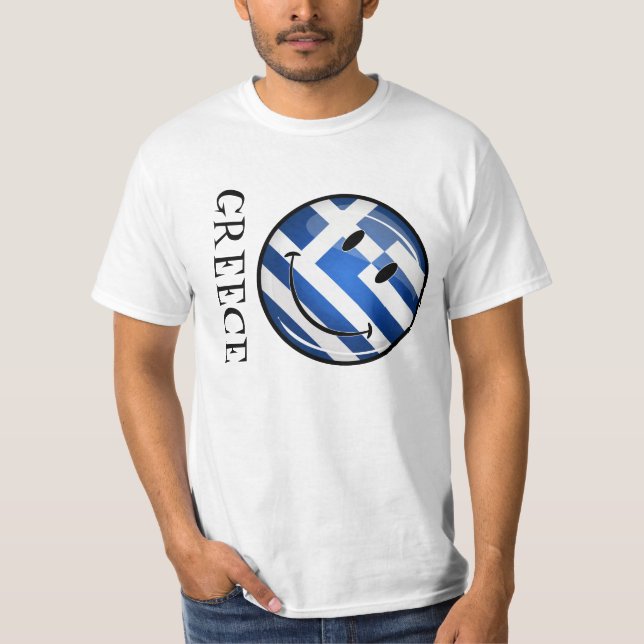Smiling Greek Flag T-Shirt (Front)