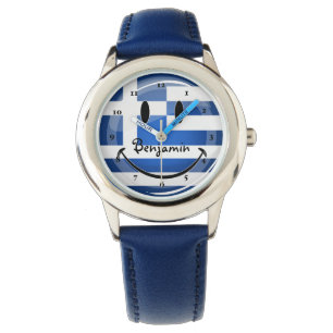 Smiling Greek Flag Watch