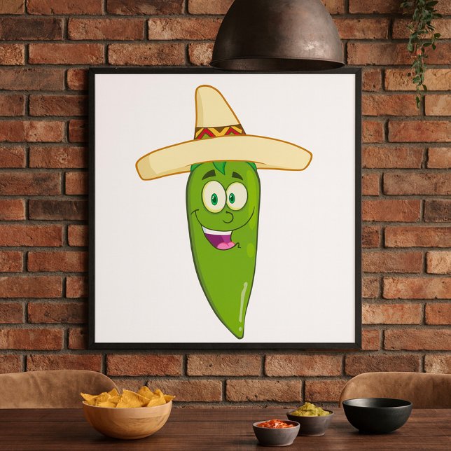 Smiling Green Chilli Pepper Poster (Creator Uploaded)