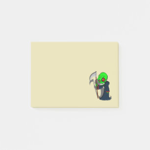 Smiling Grim Reaper Illustration Creepy Cool Post-it Notes