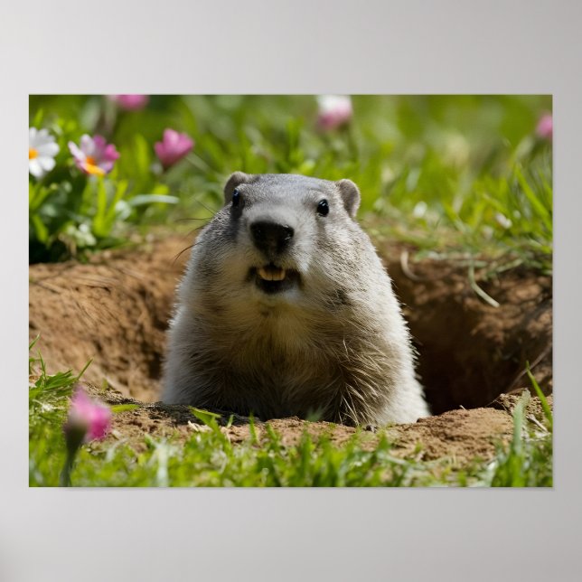 Smiling Groundhog Emerging Poster (Front)
