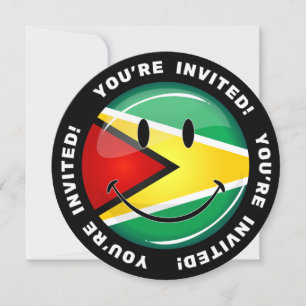 Smiling Guyanese Flag Invitation