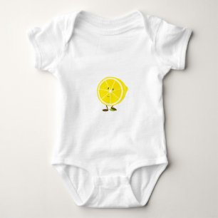 Smiling half lemon character baby bodysuit