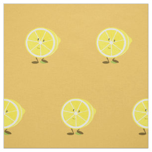 Smiling half lemon fabric