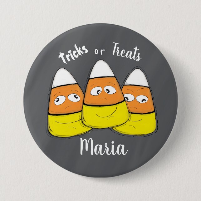 Smiling Halloween Corn Candy 7.5 Cm Round Badge (Front)