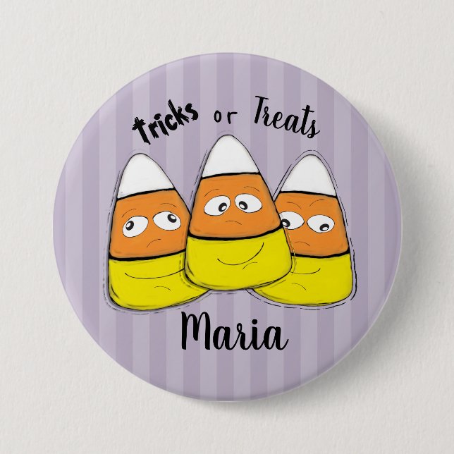 Smiling Halloween Corn Candy Button (Front)
