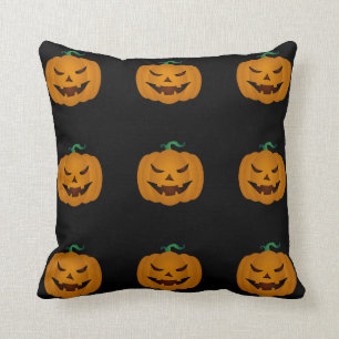 Smiling Halloween Jack-O-Lantern Pumpkin Pattern Cushion