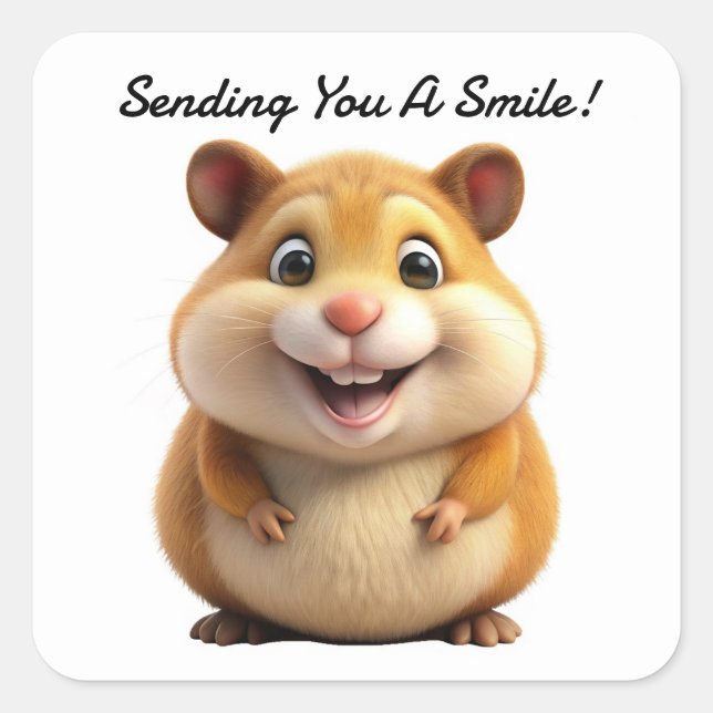 Smiling Hamster Sticker (Front)