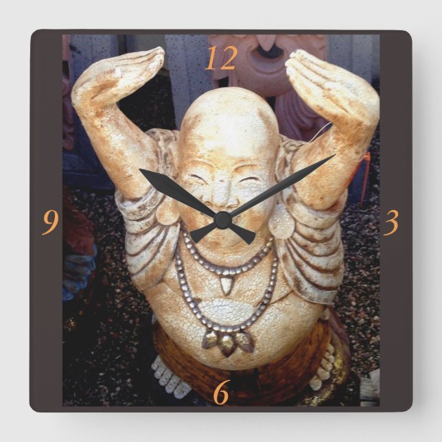 smiling happy buddha clock (Front)