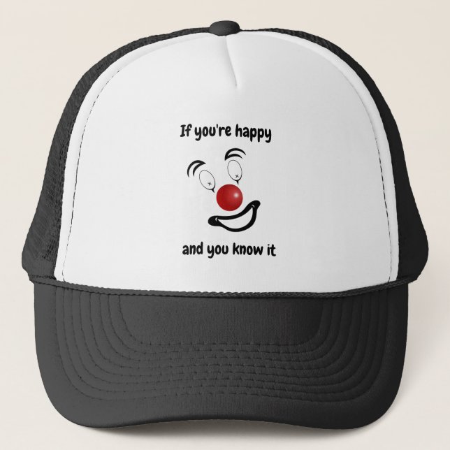 Smiling Happy Clown Trucker Hat (Front)