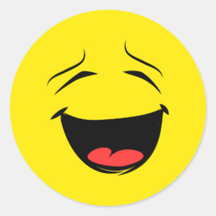 Smiling Happy Face Emoji Classic Round Sticker