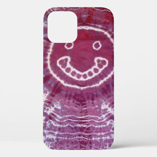 Smiling Happy Face Tie Dye PhatDyes Case-Mate iPhone Case (Back)
