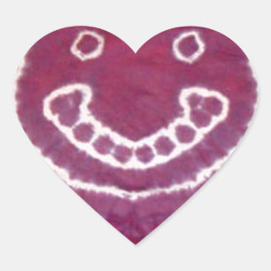 Smiling Happy Face Tie Dye PhatDyes Heart Sticker