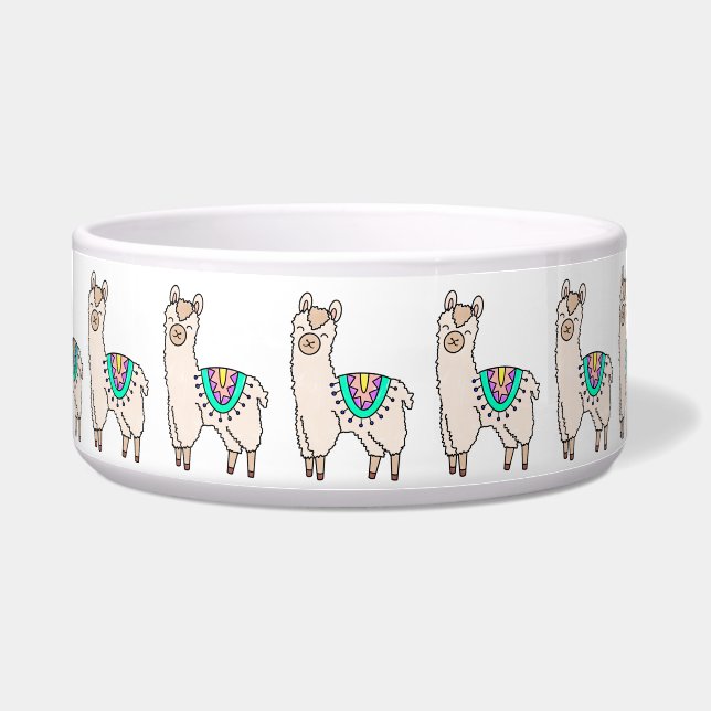 smiling happy llama alpaca cartoon animal drawing  (Front)