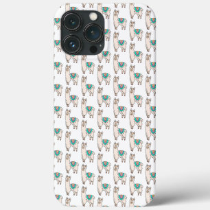 smiling happy llama alpaca cartoon animal drawing iPhone 13 pro max case