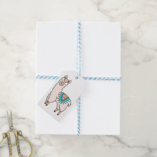 smiling happy llama alpaca cartoon animal drawing gift tags