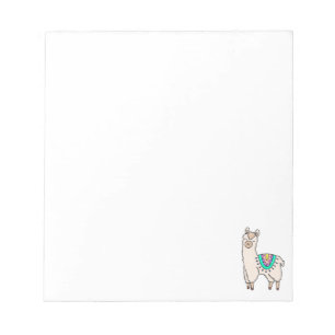 smiling happy llama alpaca cartoon animal drawing  notepad