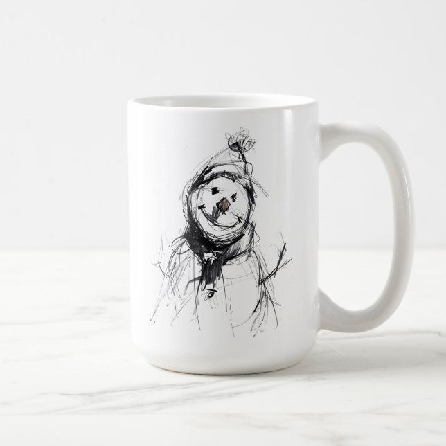 Smiling Happy Snowman Coffee Mug (Right)