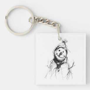 Smiling Happy Snowman Key Ring