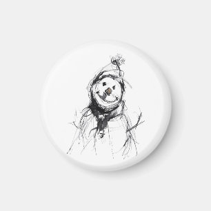 Smiling Happy Snowman Magnet