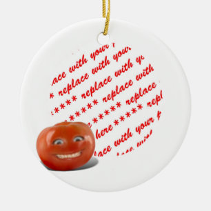 Smiling Happy Tomato Photo Frame Ceramic Ornament