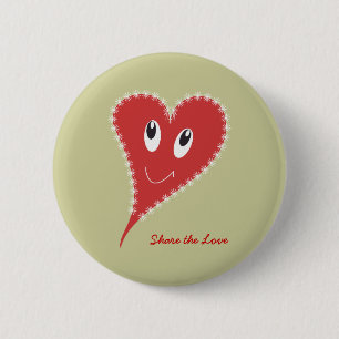 Smiling Heart Valentine’s 6 Cm Round Badge