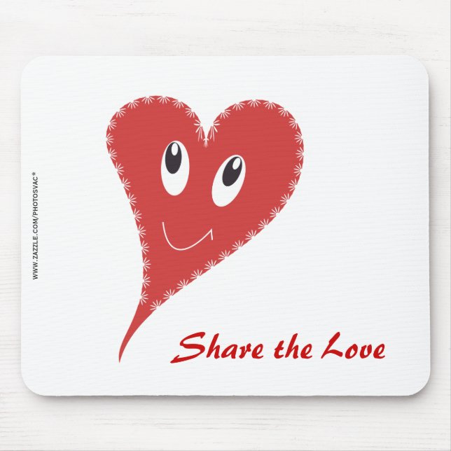 Smiling Heart Valentine’s Mouse Pad (Front)