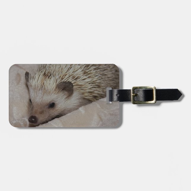 Smiling Hedgehog Luggage Tag (Front Horizontal)