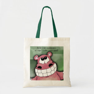 Smiling Hippo-Pink Tote Bag