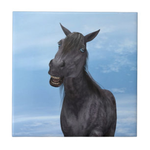 Smiling Horse Ceramic Tile