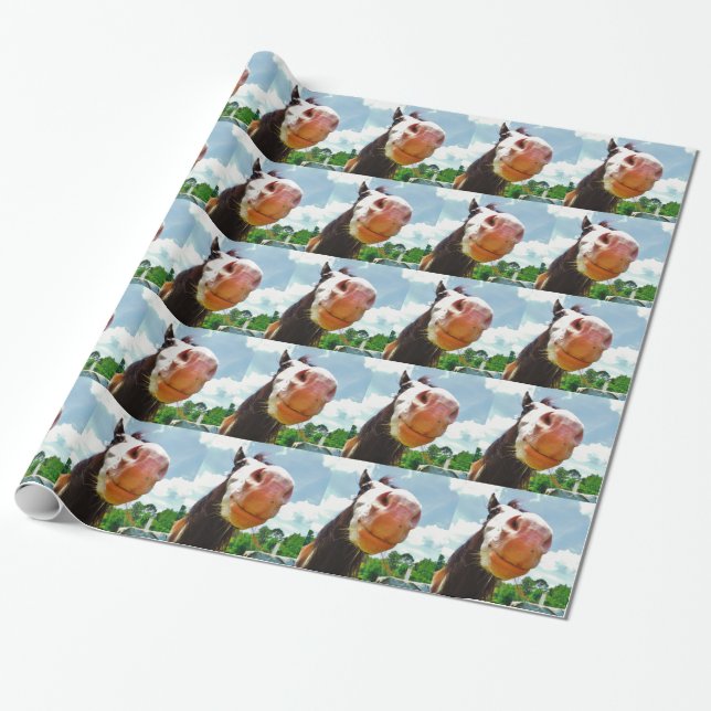 Smiling Horse Wrapping Paper (Unrolled)