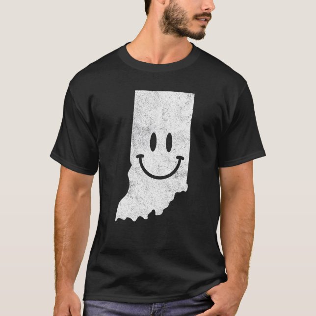 Smiling In In U2013  Indiana Happy Face T-Shirt (Front)
