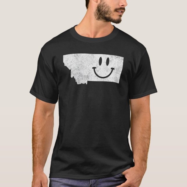 Smiling In Mt U2013  Montana Happy Face T-Shirt (Front)