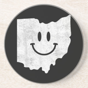 Smiling in OH – Funny Ohio Happy Face Coaster