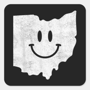Smiling in OH – Funny Ohio Happy Face  Square Sticker